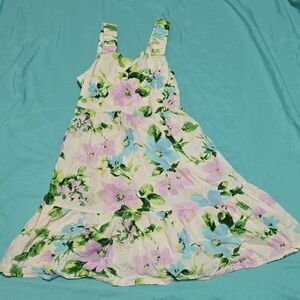 Old Navy Kids Floral Dress in Green and Purple